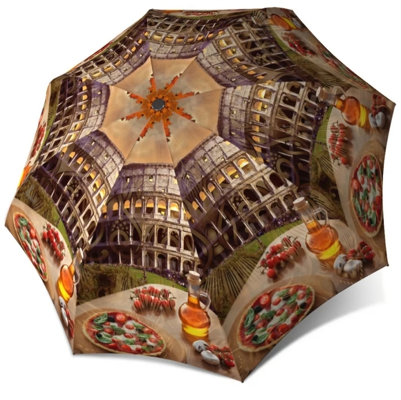 La Bella Umbrella Rome Colliseum Pizza Quality Rain Gift Box - Picture 6 of 10